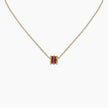 Ruby Baguette Barrel Necklace