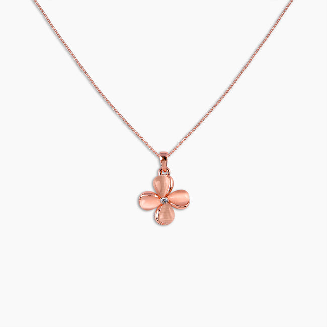 Blush Floral Clover Necklace
