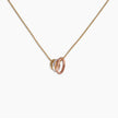 Tri-Color Interlocking Ring Necklace