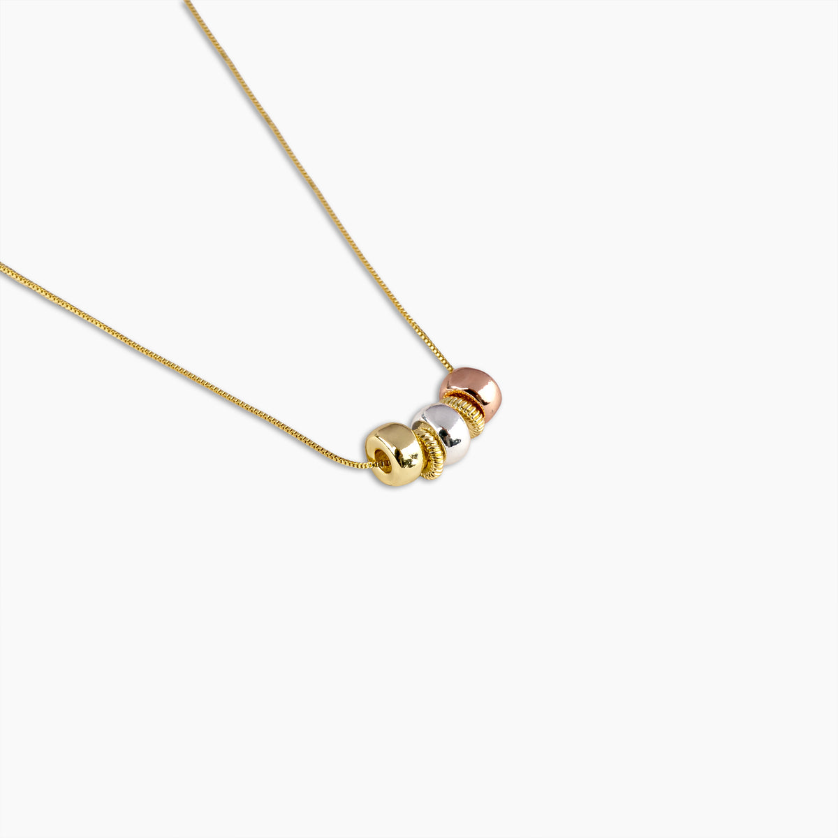 Tricolor Barrel Necklace