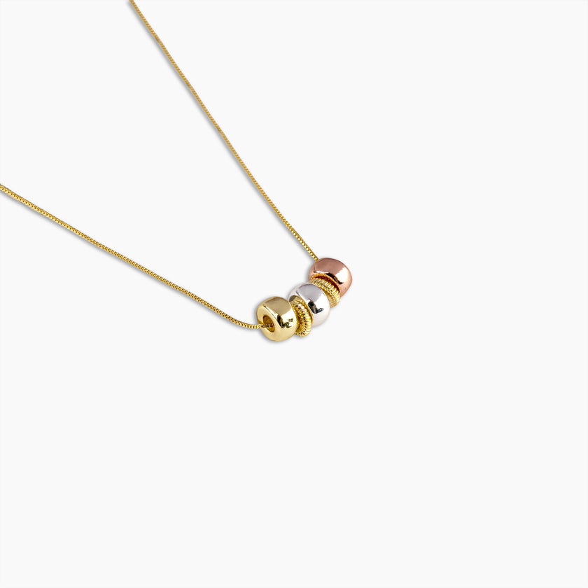 Tricolor Barrel Necklace