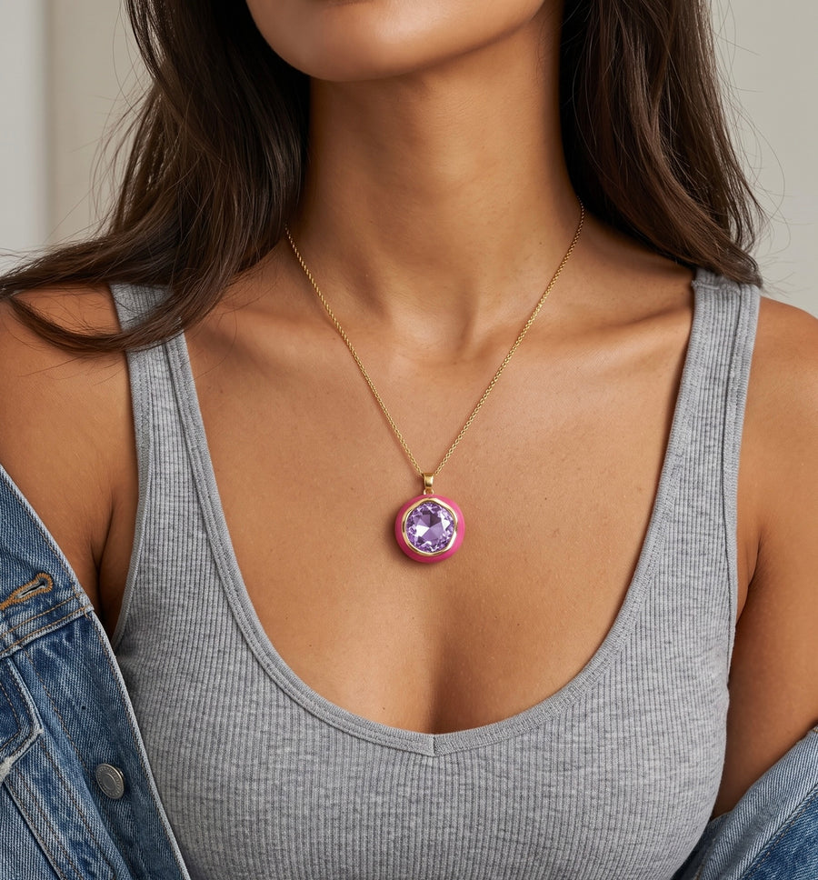 Amethyst Glow Pendant Set
