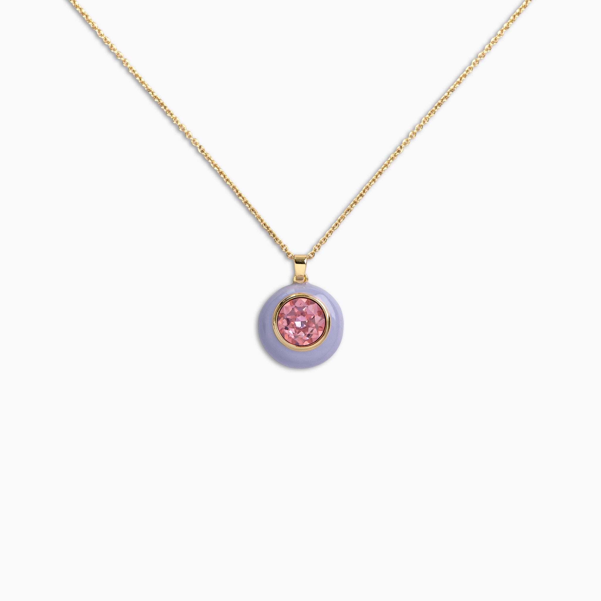 Lavender Pink Crystal Necklace