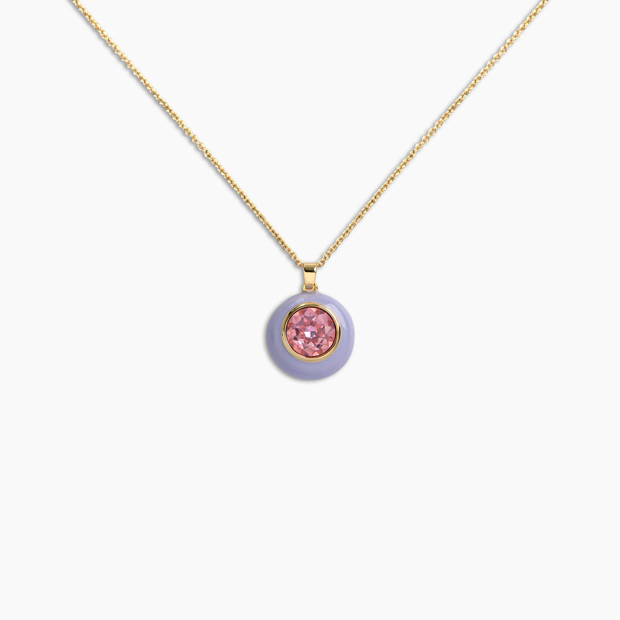 Lavender Pink Crystal Necklace