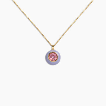 Lavender Pink Crystal Necklace