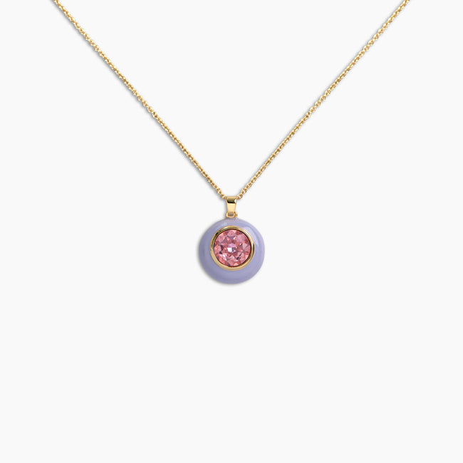 Lavender Pink Crystal Necklace