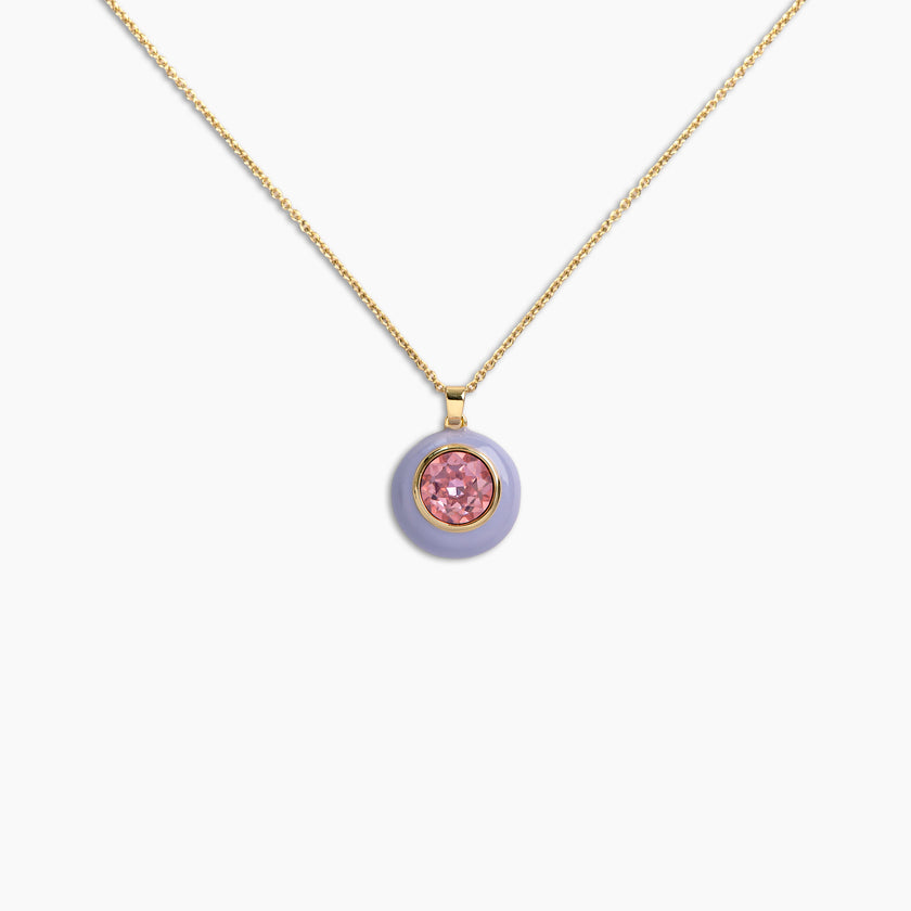 Lavender Pink Crystal Necklace