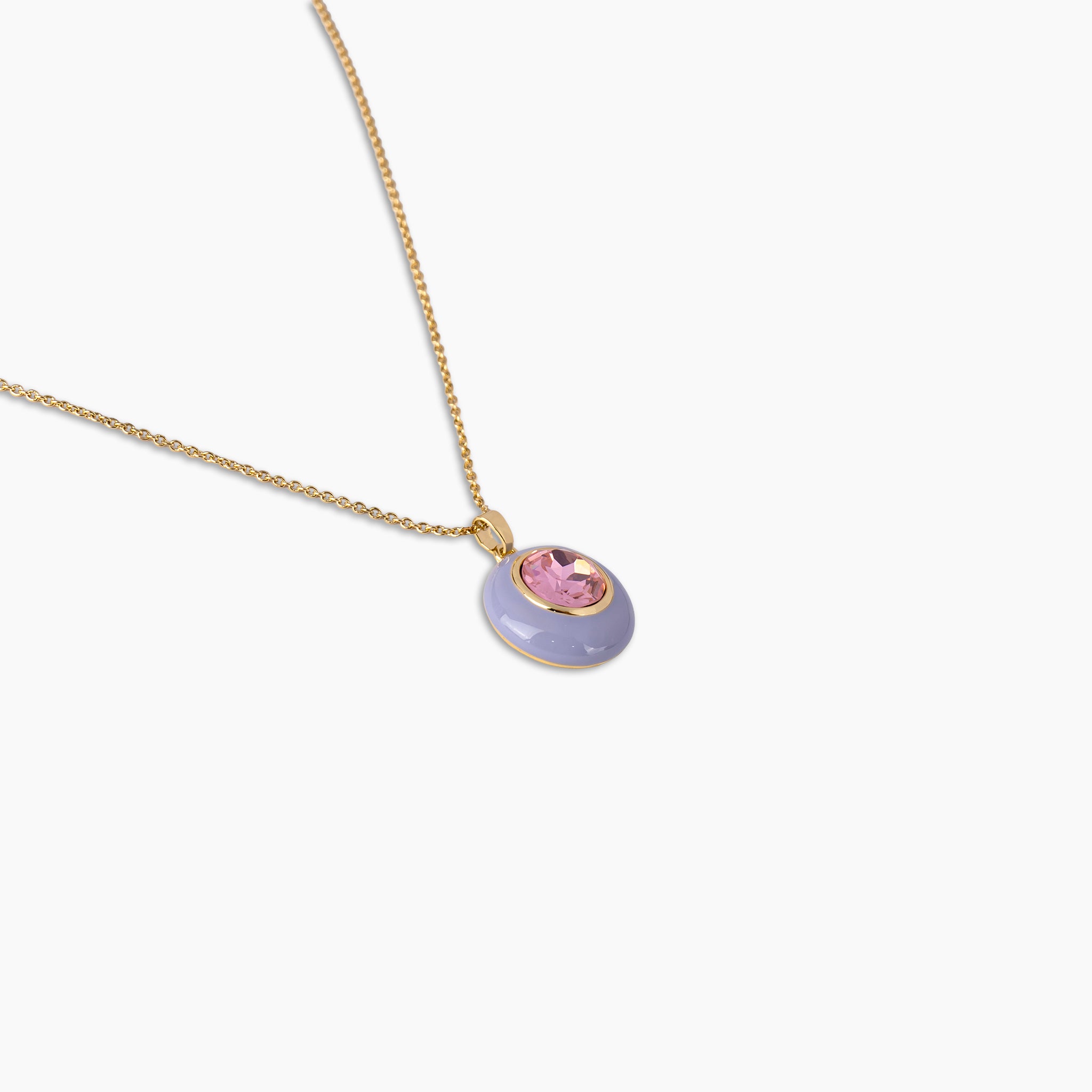 Lavender Pink Crystal Necklace