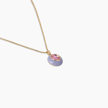 Lavender Pink Crystal Pendant Set