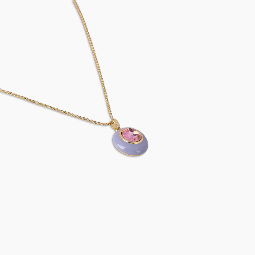 Lavender Pink Crystal Necklace