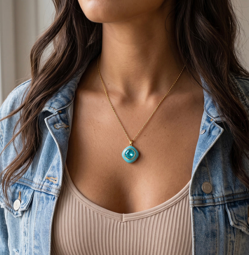 Aqua Crystal Necklace