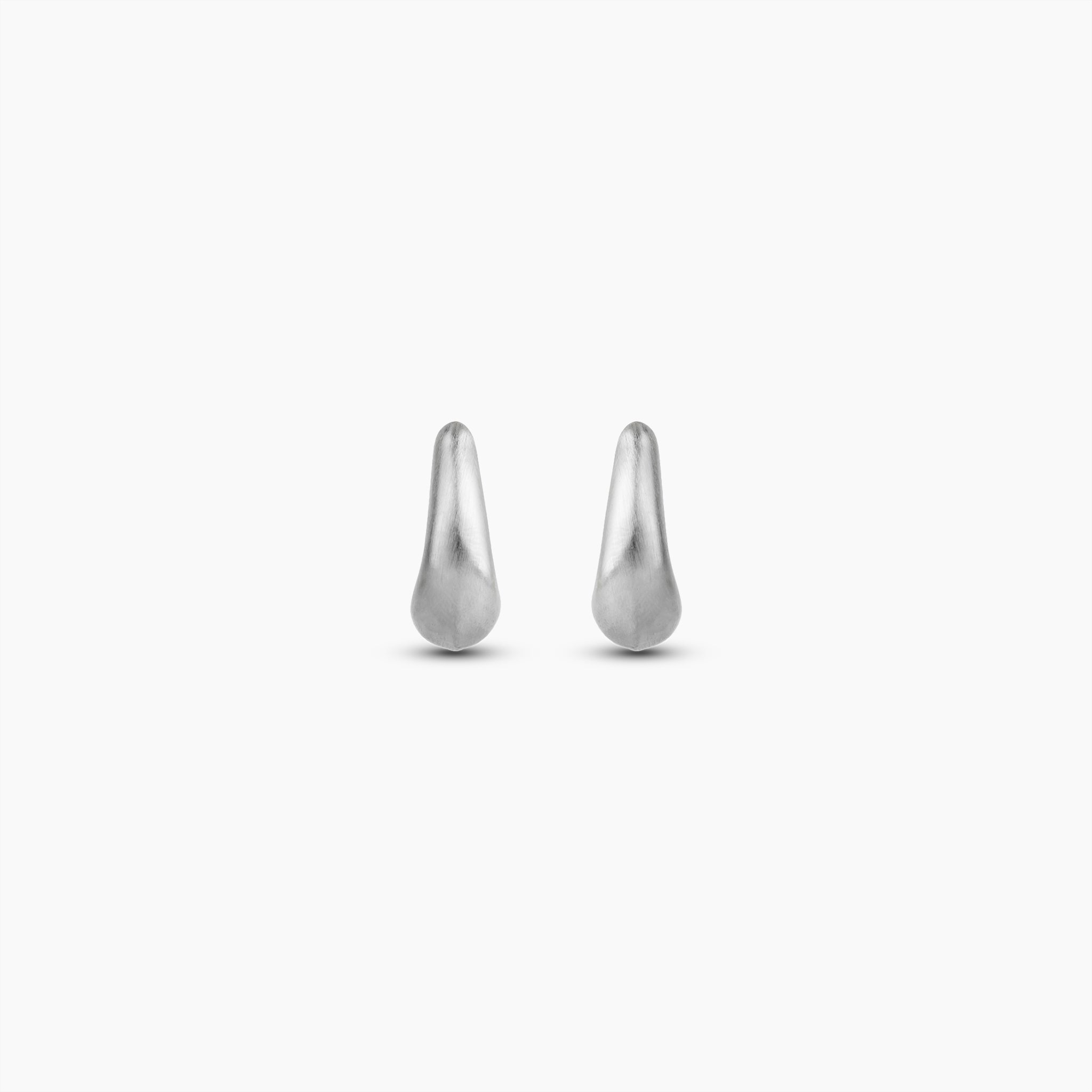 Brushed Mood Silver Hoops