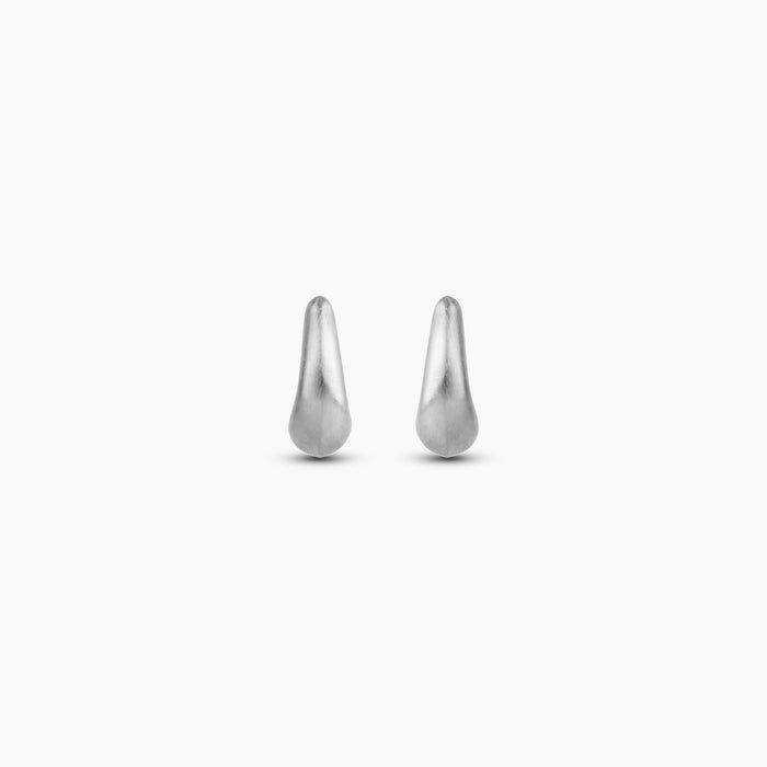 Brushed Mood Silver Hoops