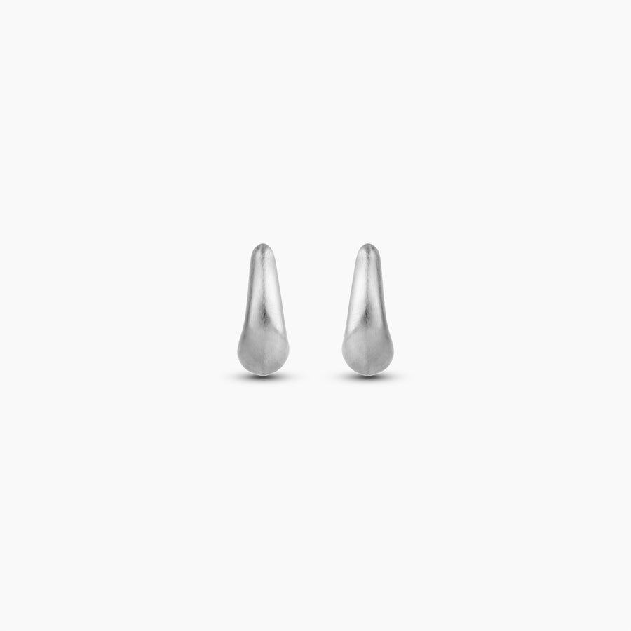 Brushed Mood Silver Hoops