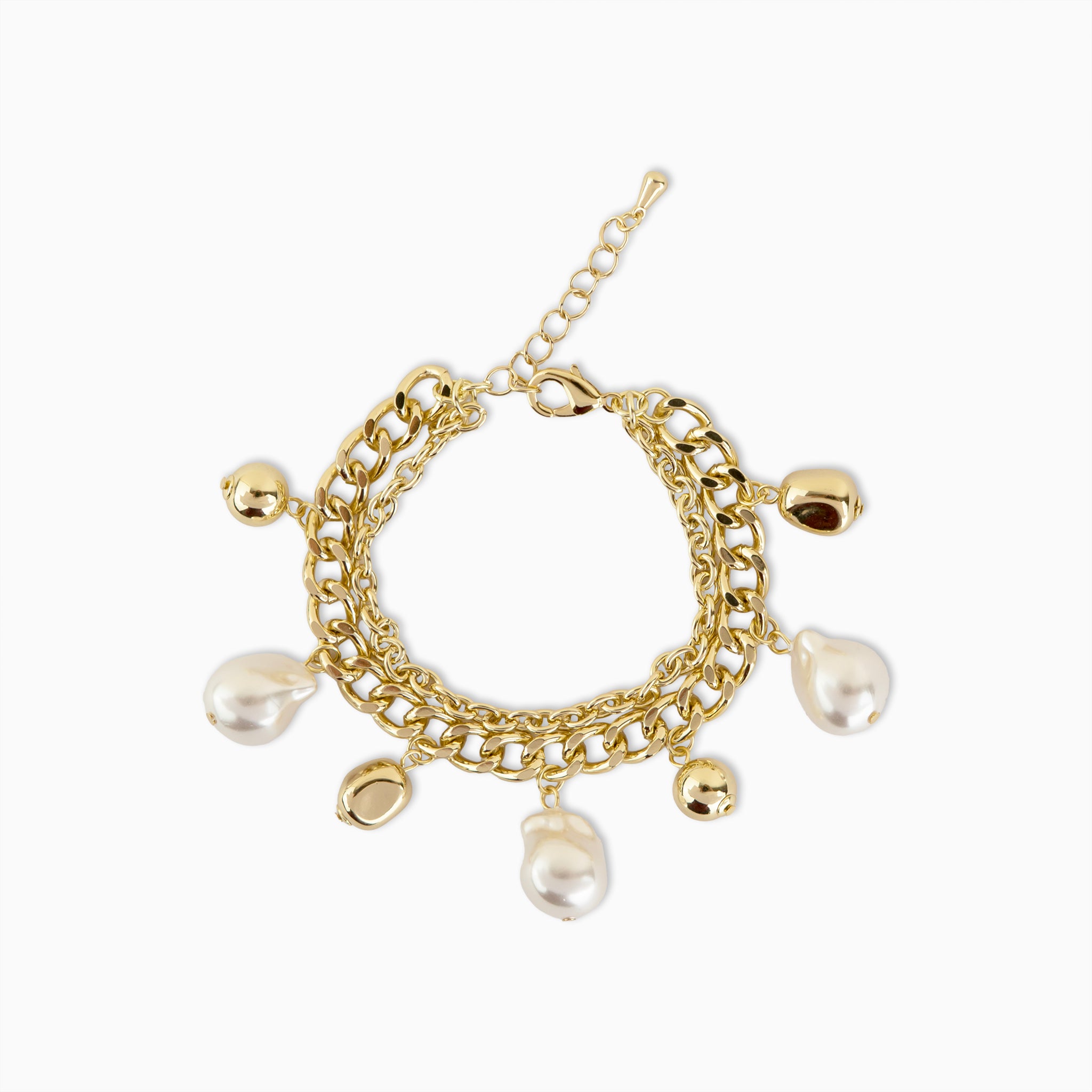 Pearl Cascade Link Bracelet