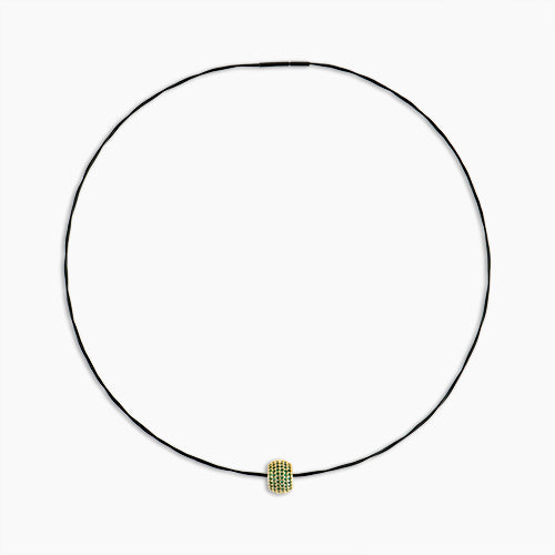 Emerald Barrel Cord Necklace