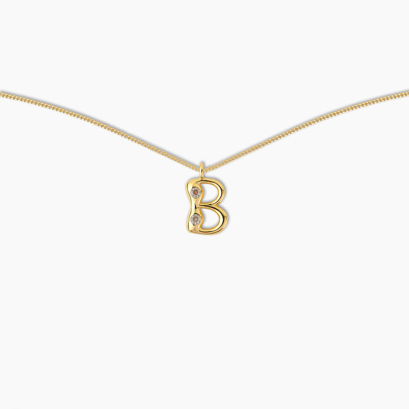 Duo Diamond Initial Necklace