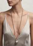Brushed Silver Orb Toggle Necklace
