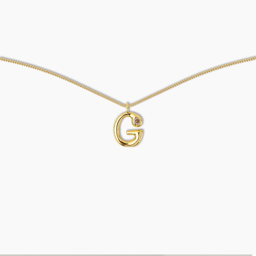 Duo Diamond Initial Necklace