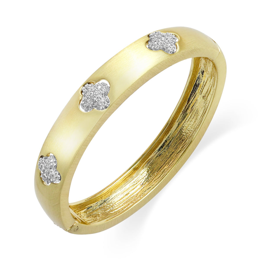 Brushed Mood Clover Bangle Bracelet