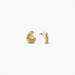Brushed Mood Crescent Solitaire Studs
