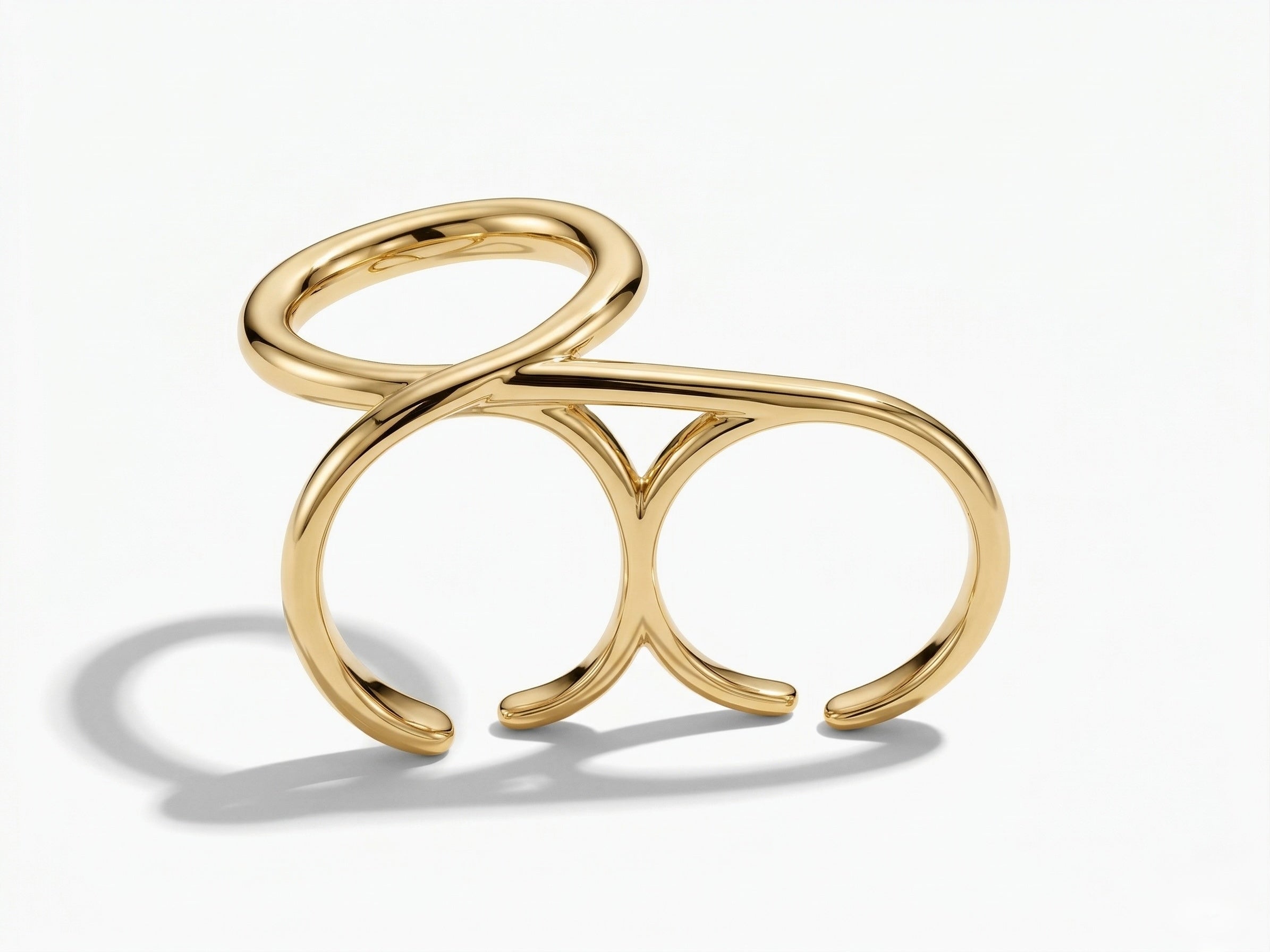 Gold Linear Flow Band Ring