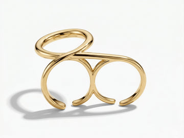 Gold Linear Flow Band Ring