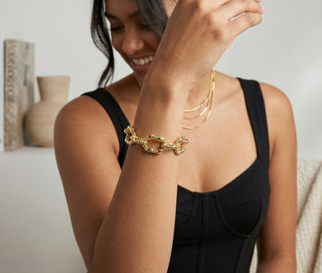 Chunky Gold Link Cuff Bracelet