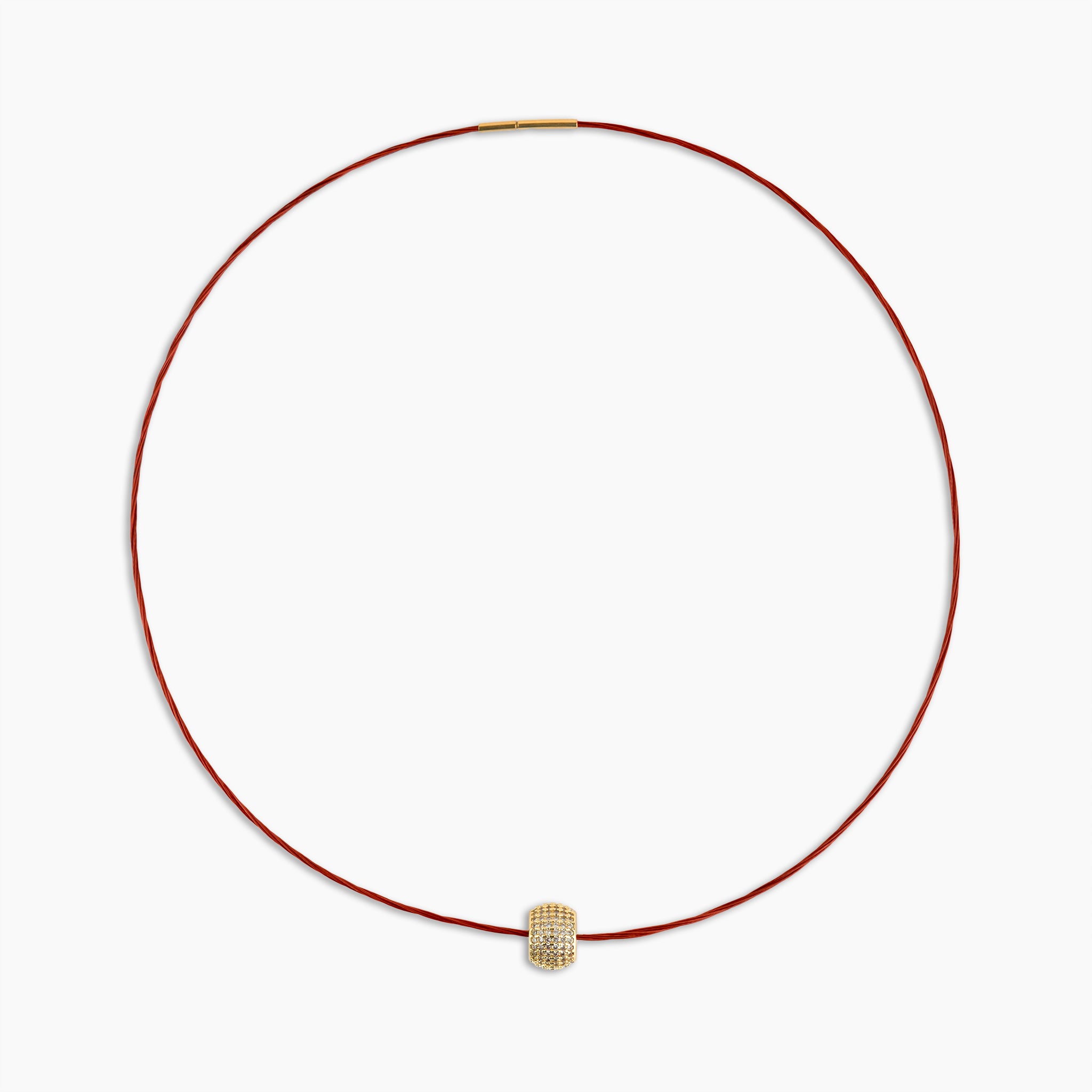 Diamond Barrel Cord Necklace