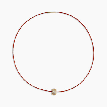 Diamond Barrel Cord Necklace
