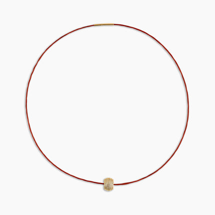 Diamond Barrel Cord Necklace