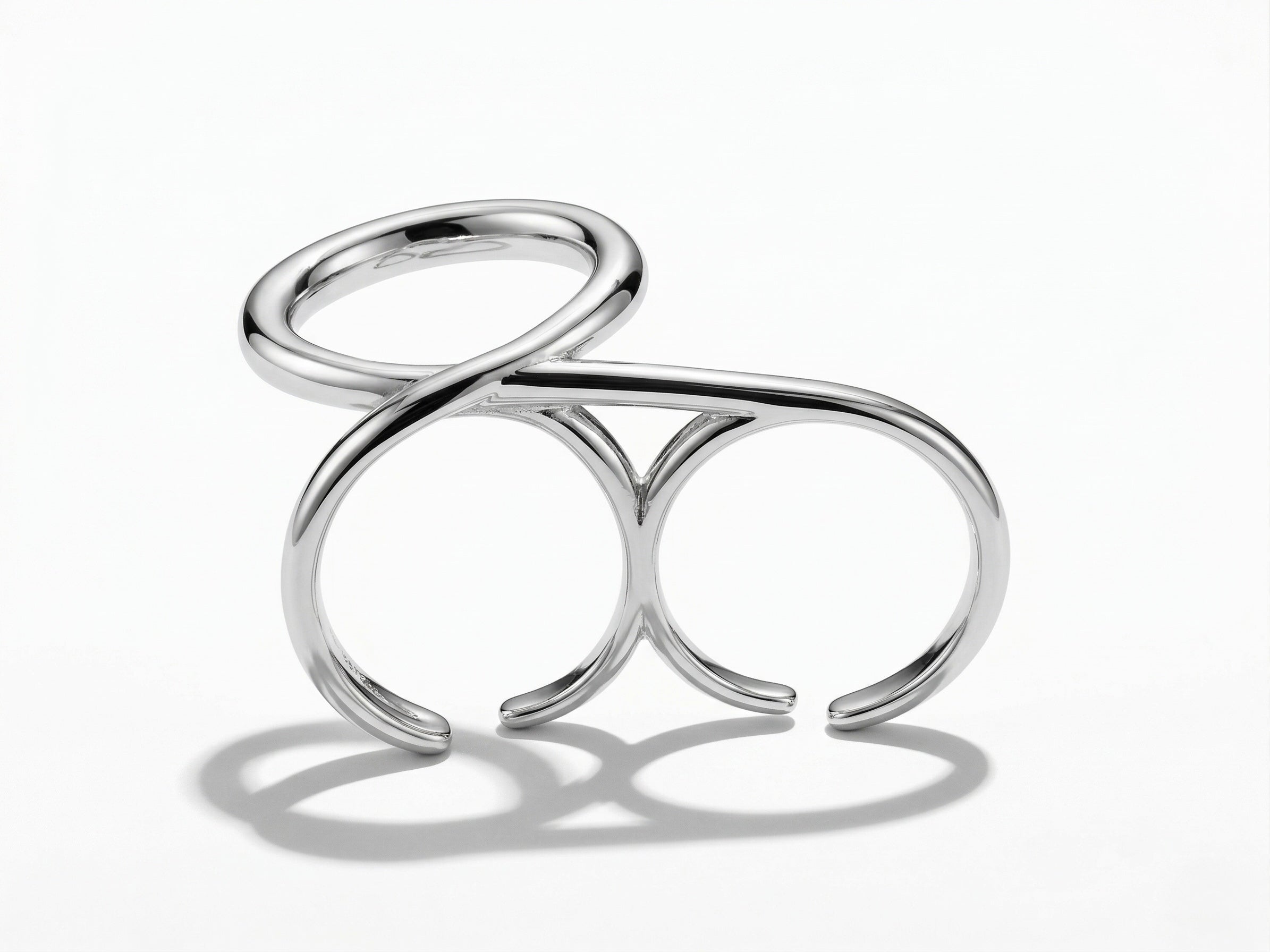 Silver Linear Flow Band Ring