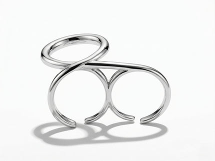 Silver Linear Flow Band Ring
