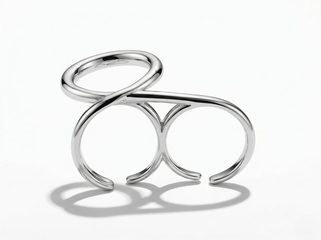 Silver Linear Flow Band Ring