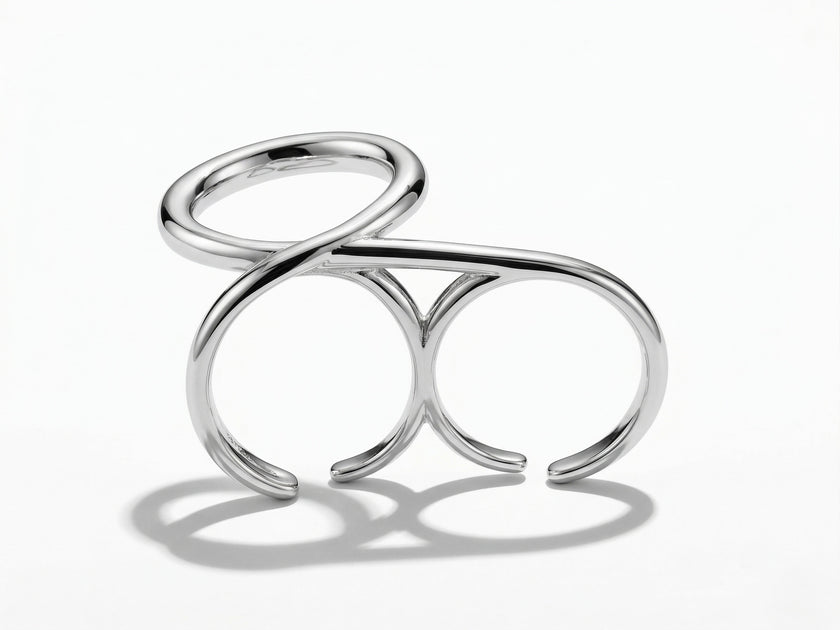 Silver Linear Flow Band Ring