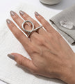 Silver Linear Flow Band Ring