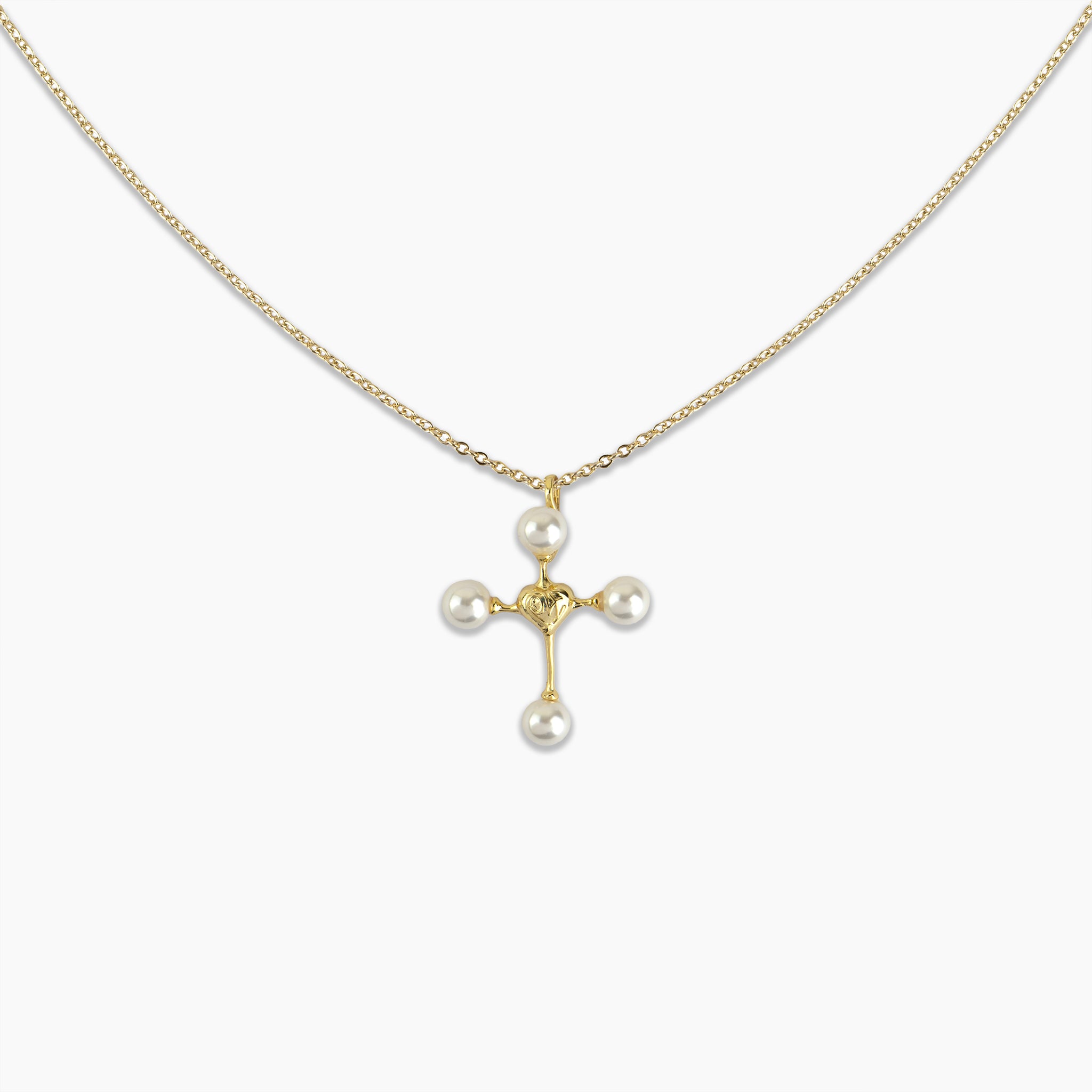 Cross Pearl Necklace