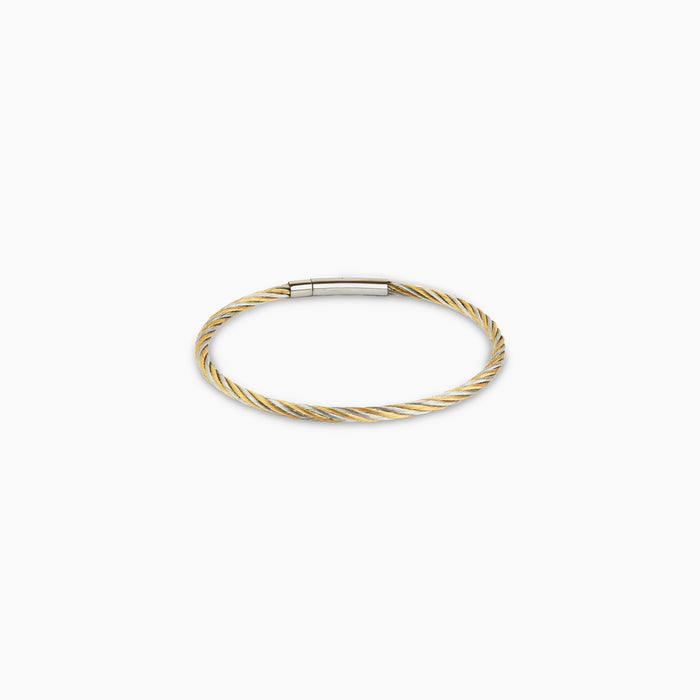 Dual Helix Gold Cable Bracelet