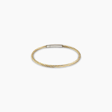 Dual Helix Gold Cable Bracelet