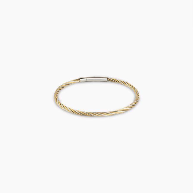 Dual Helix Gold Cable Bracelet