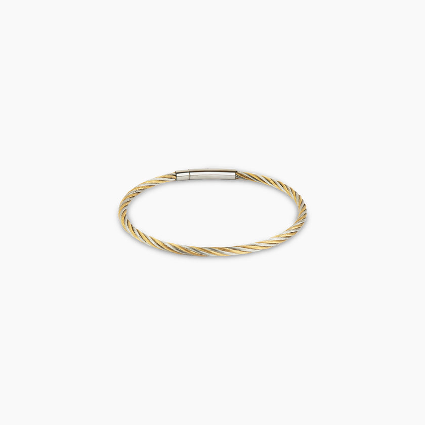Dual Helix Gold Cable Bracelet