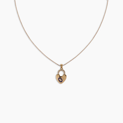 Evil Eye Heart Lock Necklace