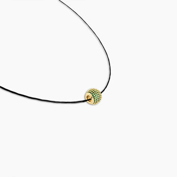 Emerald Barrel Cord Necklace