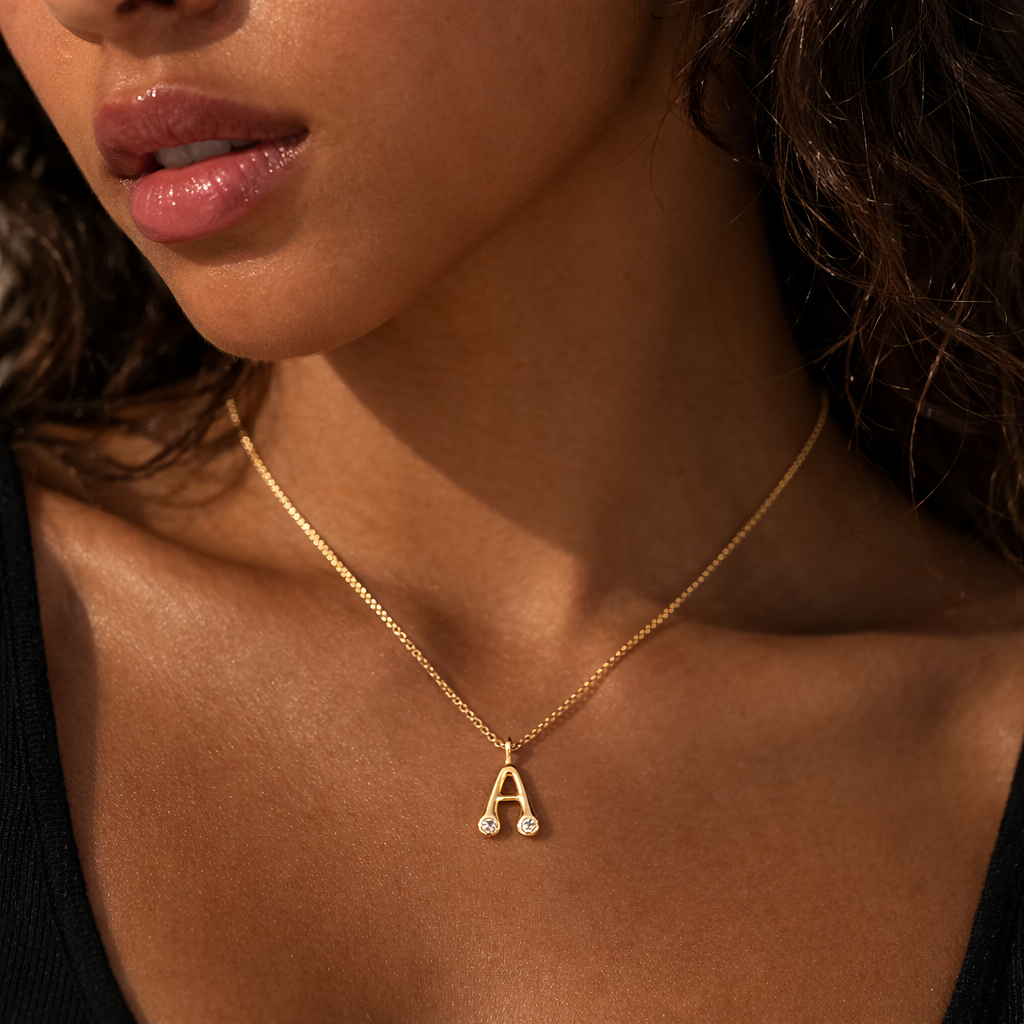 Duo Diamond Initial Necklace