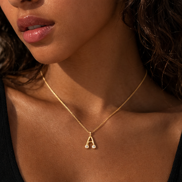 Duo Diamond Initial Necklace