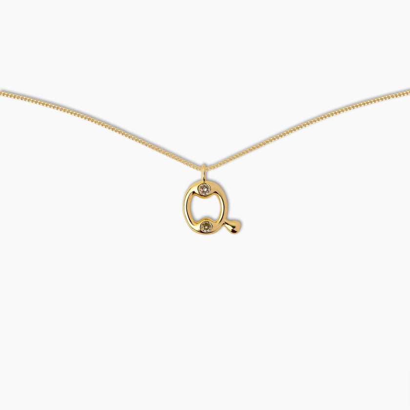 Duo Diamond Initial Necklace