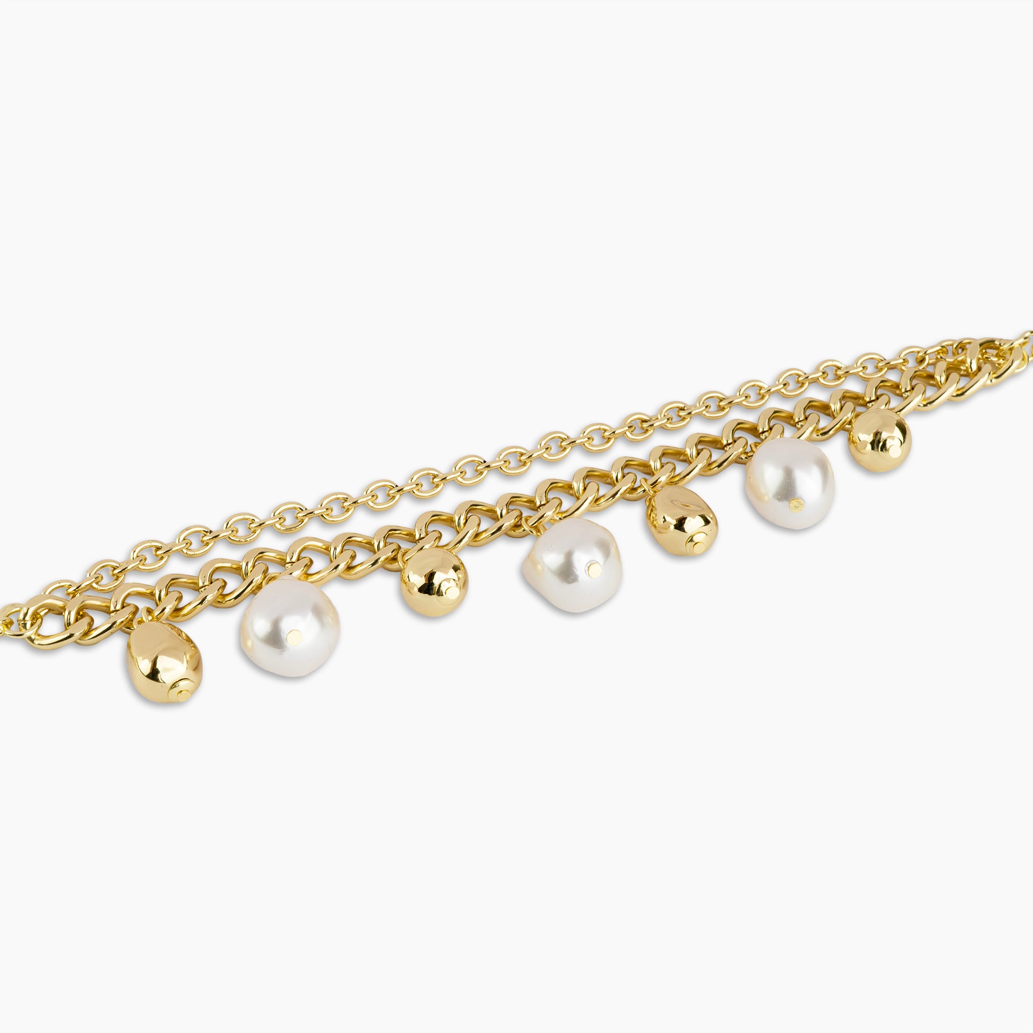 Pearl Cascade Link Bracelet
