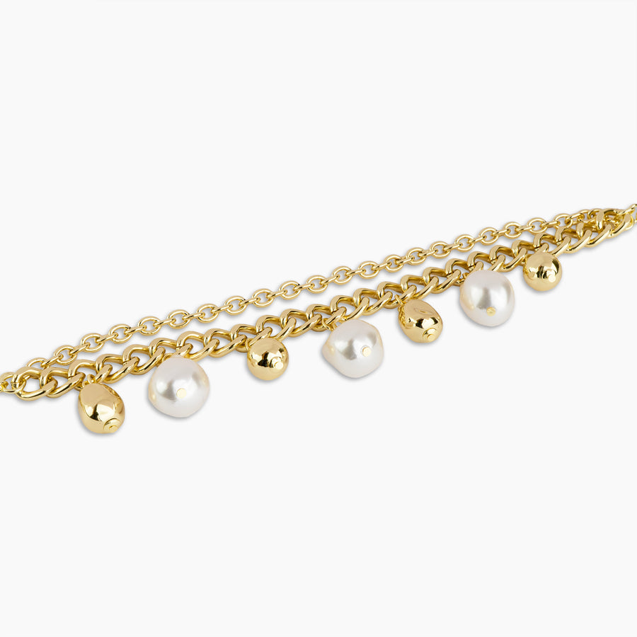 Pearl Cascade Link Bracelet