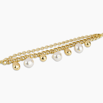 Pearl Cascade Link Bracelet