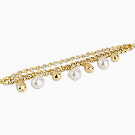 Pearl Cascade Link Bracelet